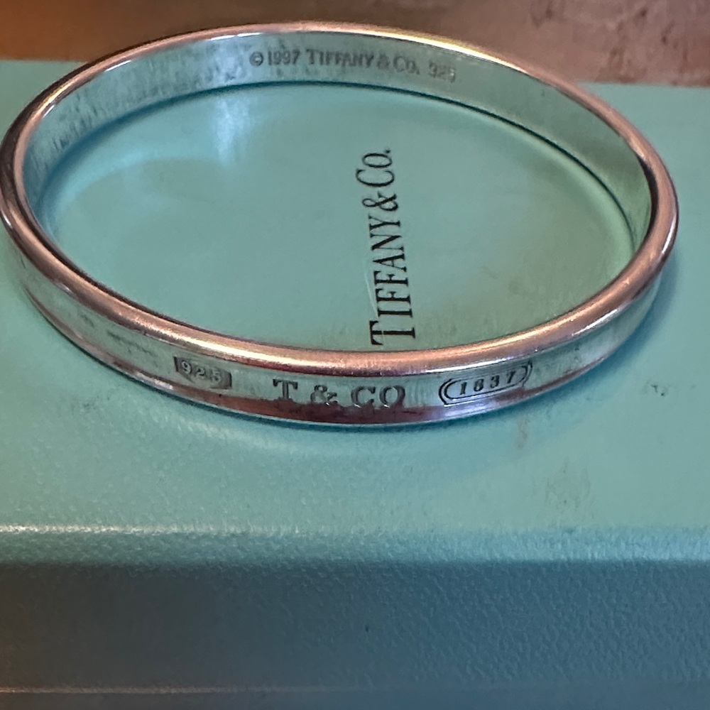 Tiffany & Co. Silver Engraved Bangle